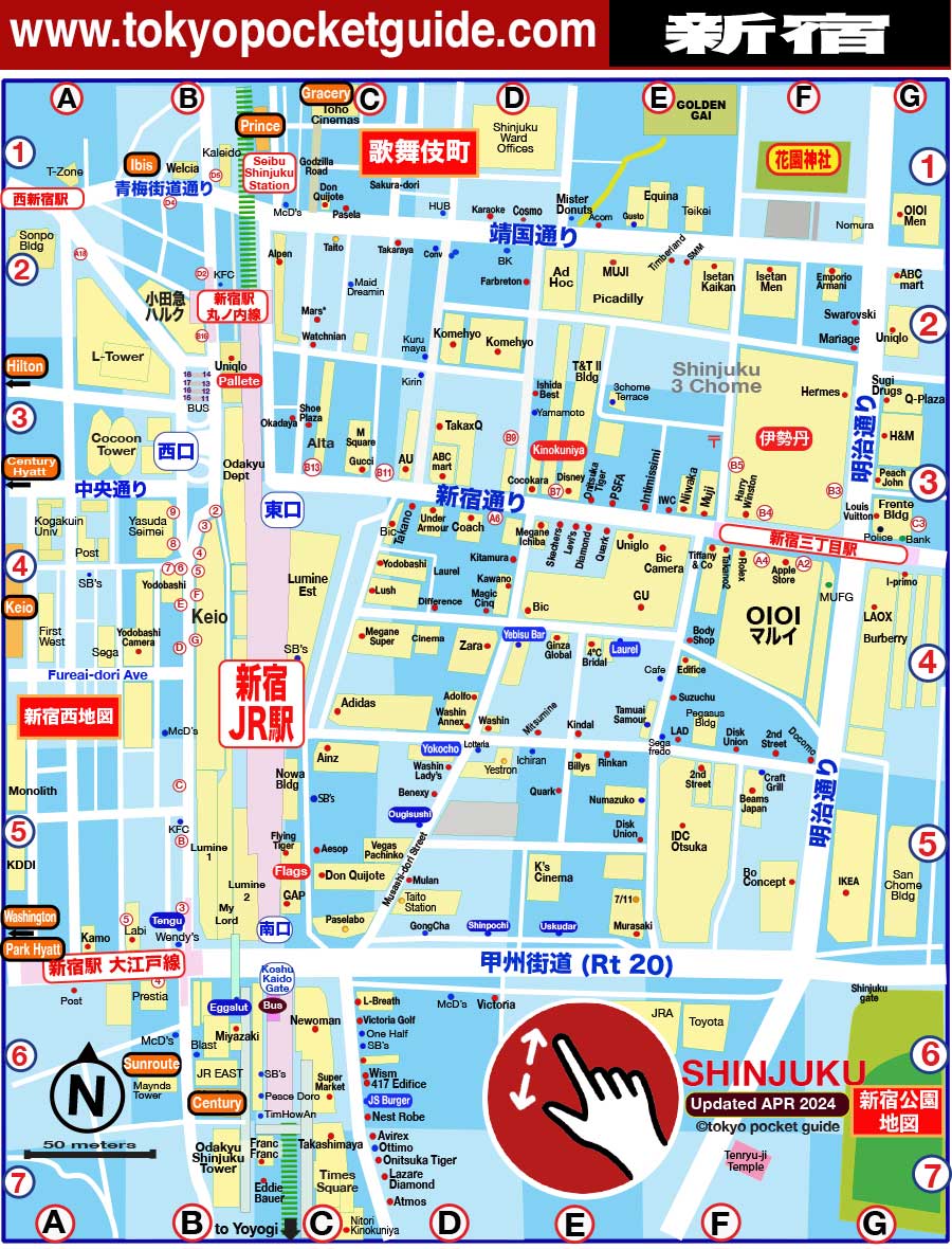 東京 新宿 わかりやすい ショッピング マップ 東京 新宿 地図 Tokyo Pocket Guide