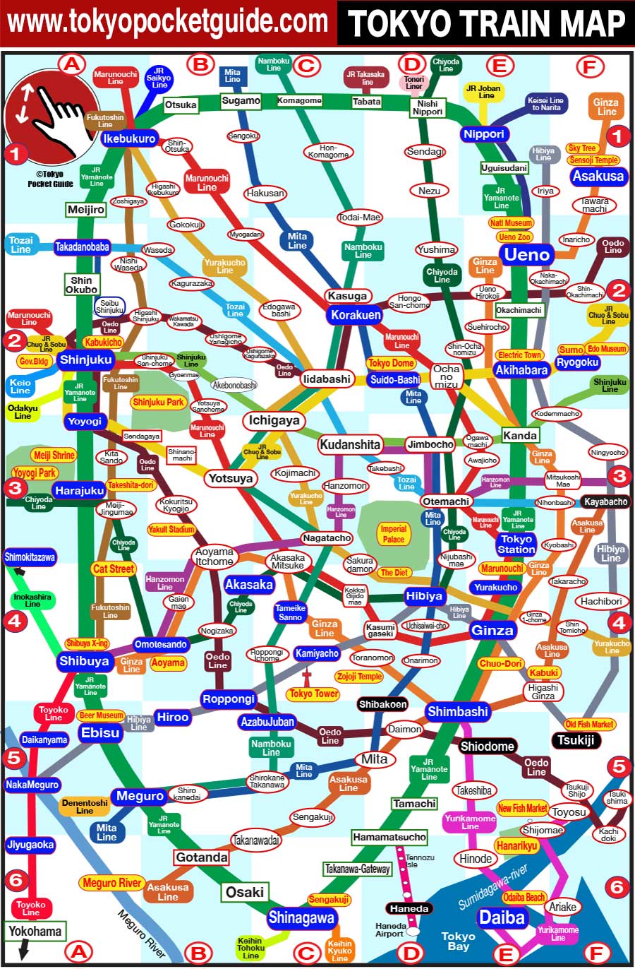Tokyo Subway And Train Map For Tourists In English Tokyo Pocket
